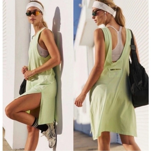 Free People Movement Hot Shot Mini tank dress NWOT XS sour citrus - Picture 1 of 5